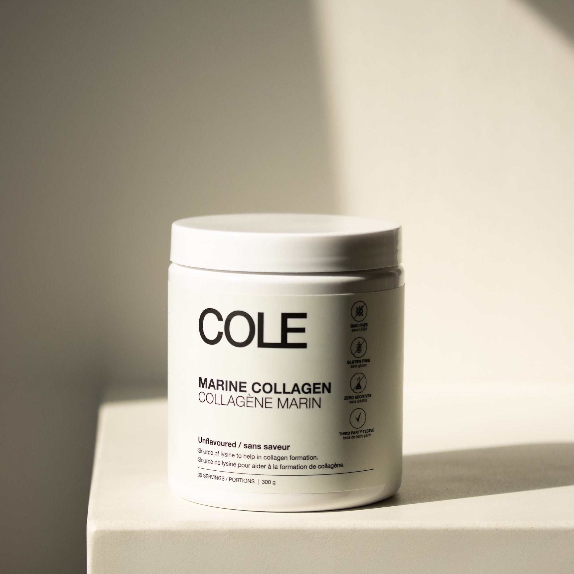 Cole Marine Collagen container on a light background
